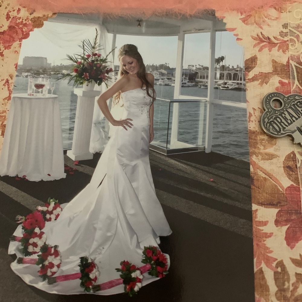 Wedding dress and veil